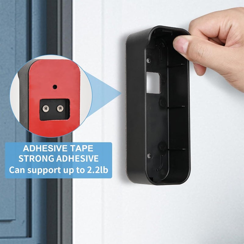 ALERTCAM Adhesive Door Mount Compatible with Blink Video Doorbell (2021-1st Gen), No-Drill Mounting Bracket, Not for Blink Video Doorbell (2025-2nd Gen), Accessories for Your Security System - Black - Image 3